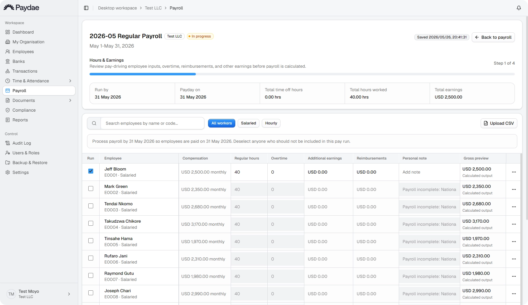 Paydae Dashboard